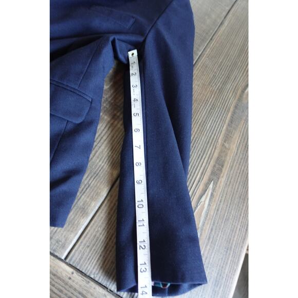 Nordstrom Blazer Boys 12 Navy Wool Plaid Lined Suit Jacket Coat Preppy Heritage - Picture 10 of 14